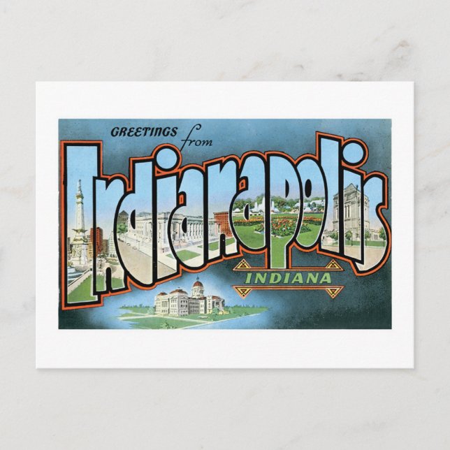 Greetings from Indianapolis Postcard (Front)