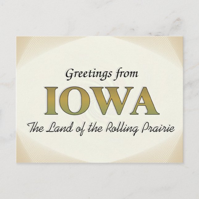 Greetings from Iowa Postcard (Front)