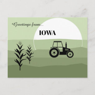 Greetings from Iowa State Lush Green Tones  Postcard
