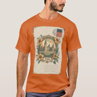 Greetings from Iowa USA Vintage Travel Retro Postc T-Shirt