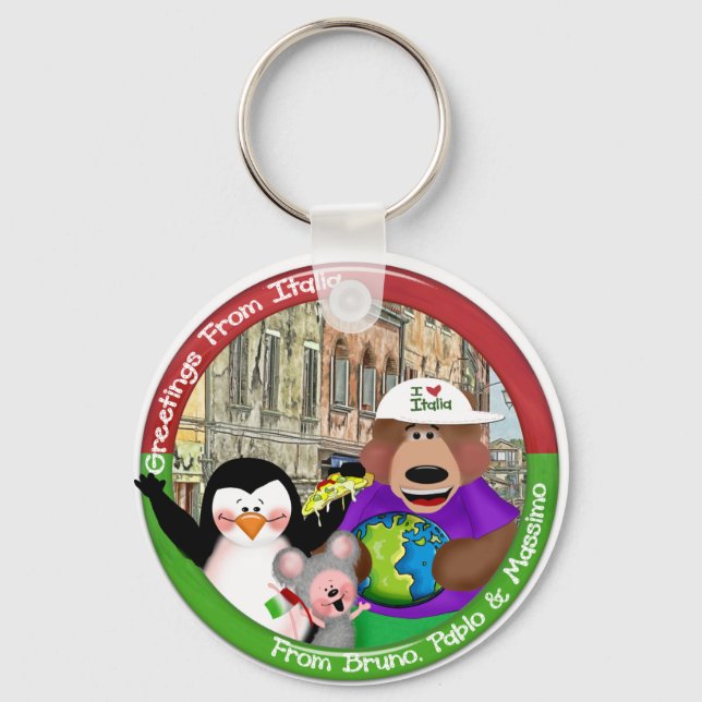 Greetings From Italia Key Ring (Front)
