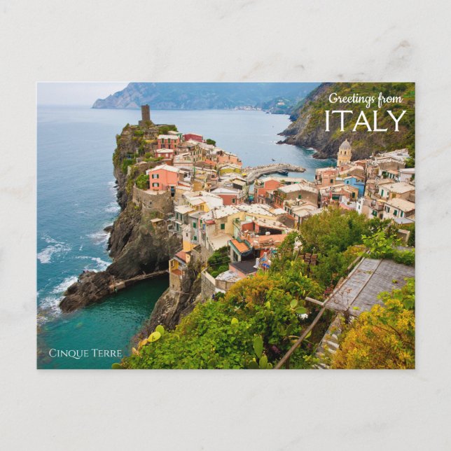 Greetings from Italy Cinque Terre Postcard (Front)
