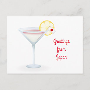 Greetings From Japan Cocktail Holiday Postcard