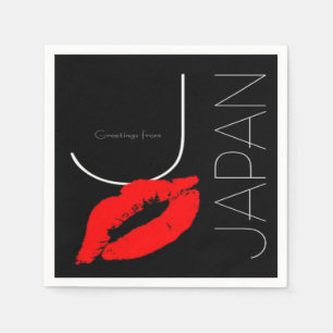 Greetings from Japan Japanese Red Lipstick Kiss Napkin