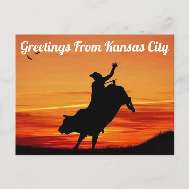 Greetings From Kansas City Rodeo Postcard (Front)