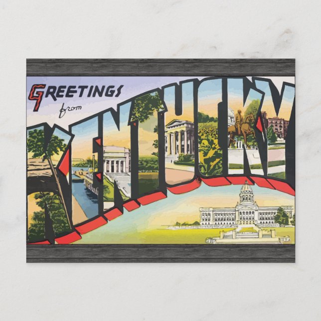 Greetings From Kentucky, Vintage Postcard (Front)