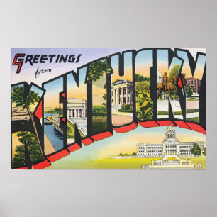 Greetings From Kentucky, Vintage Poster