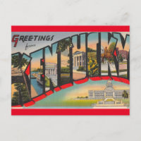 Greetings from Kentucky Vintage Travel Postcard