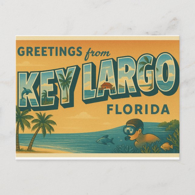 Greetings from Key Largo Florida Postcard (Front)