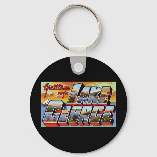 Greetings from Lake George New York Key Ring (Front)