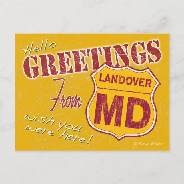 Greetings from Landover Maryland Postcard (Front)