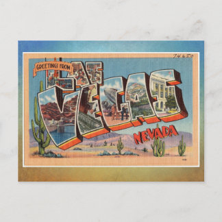 Greetings from LAS VEGAS Nevada Vintage Postcard