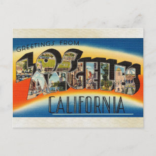 Greetings from Los Angeles California Vintage Art Postcard
