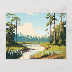 Greetings, From Louisiana Bayou Postcard