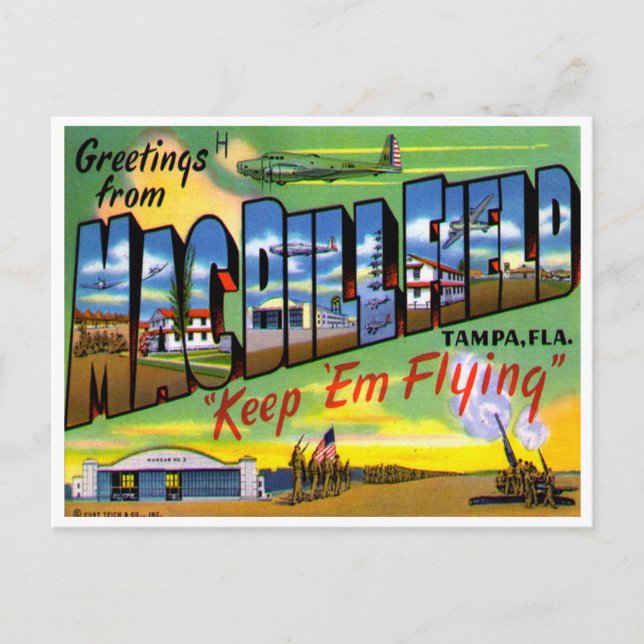 Greetings from Mac Dill Field, Tampa, Florida Postcard (Front)