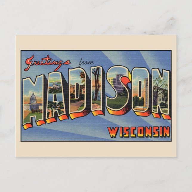 Greetings from Madison Wisconsin Postcard (Front)