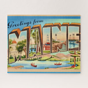 Greetings From Maine 16x20 Jigsaw Puzzle