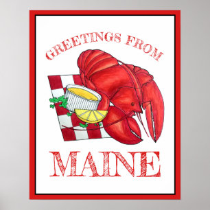 Greetings from Maine Lobster Shack Seafood Dinner Poster