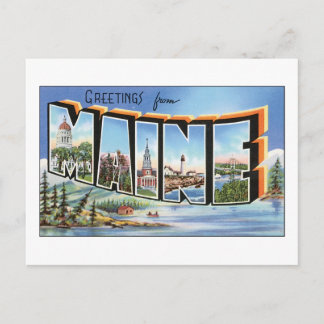 Greetings from Maine Postcard