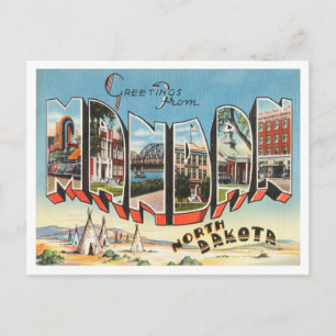 Greetings from Mandan, North Dakota Travel Postcard