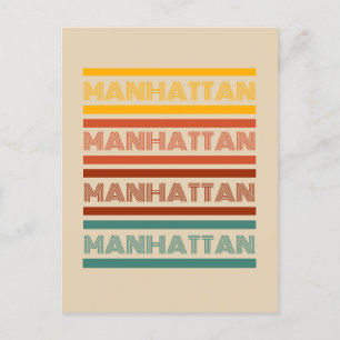 Greetings from Manhattan,  Retro Design  Postcard