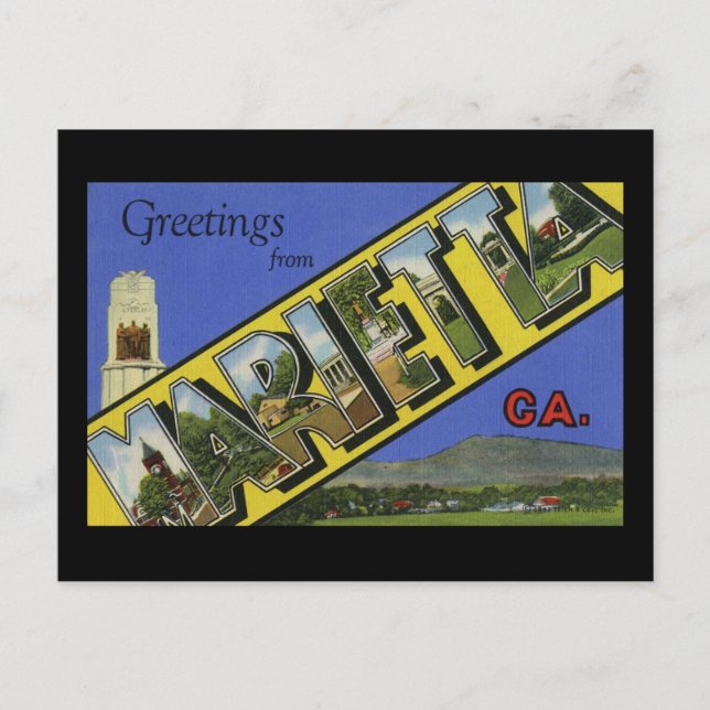 Greetings from Marietta Georgia Postcard (Front)