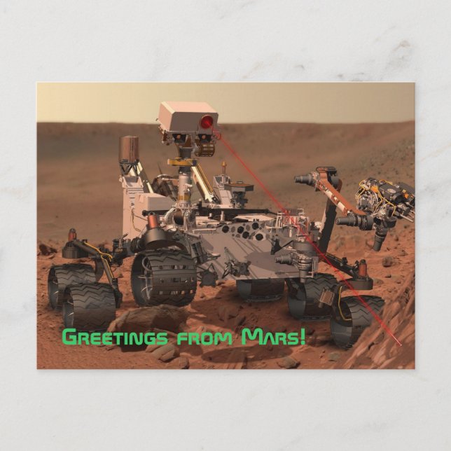 Greetings from Mars! Mars Curiosity Rover Postcard (Front)