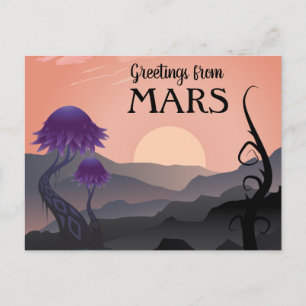 Greetings from Mars Travel Postcard