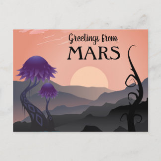 Greetings from Mars Travel Postcard