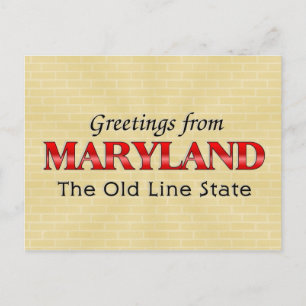 Greetings from Maryland Postcard
