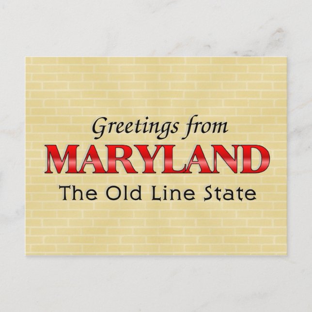 Greetings from Maryland Postcard (Front)