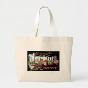 Greetings from Memphis, Tennessee! Retro Post Card Large Tote Bag