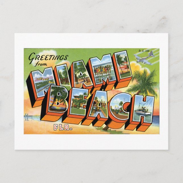 Greetings from Miami Beach, Florida! Postcard (Front)
