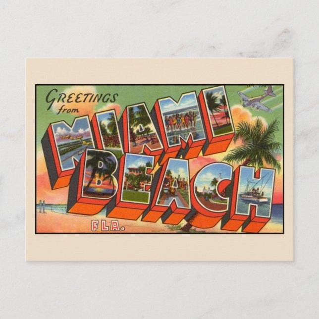 Greetings from Miami Beach Florida Postcard (Front)