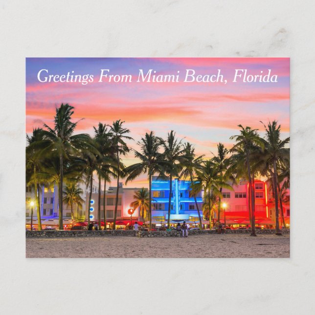 Greetings From Miami Beach Postcard (Front)