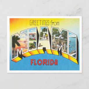 Greetings from Miami, Florida Vintage Travel Postcard