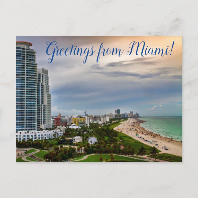 Greetings from Miami Travel Postcard (Front)