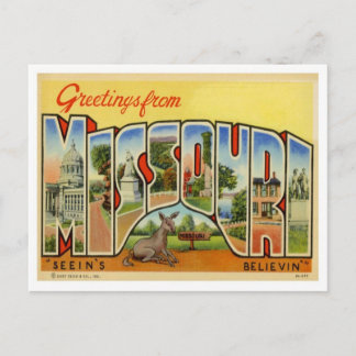 Greetings From Missouri Vintage Postcard
