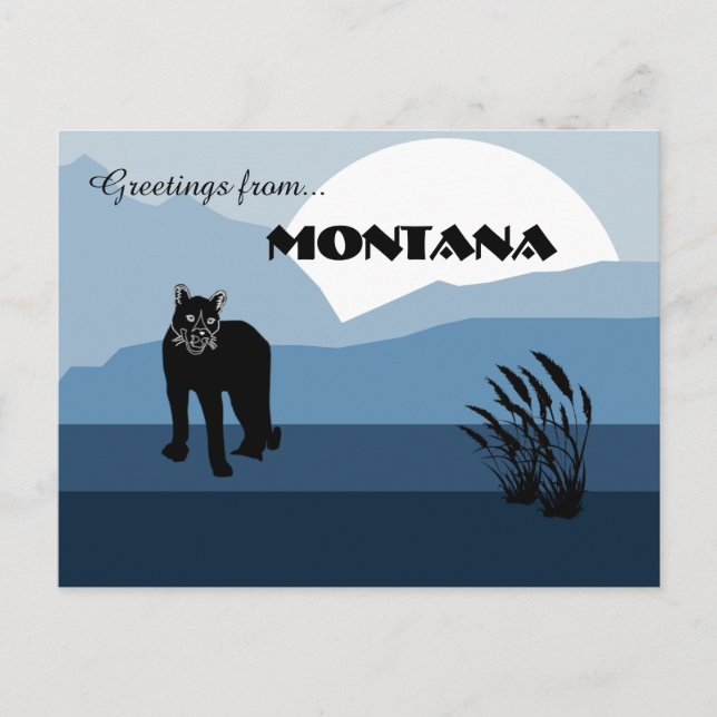 Greetings from Montana State Slate Blues  Postcard (Front)
