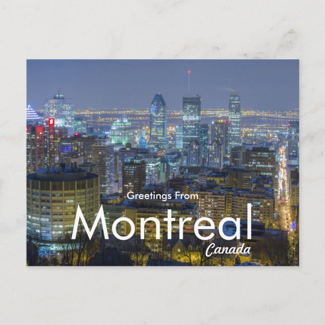 Greetings from Montreal Canada Travel Postcard  (Front)