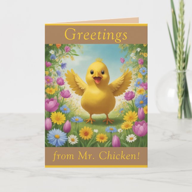 Greetings From Mr. Chicken! - Easter Holiday Card (Front)