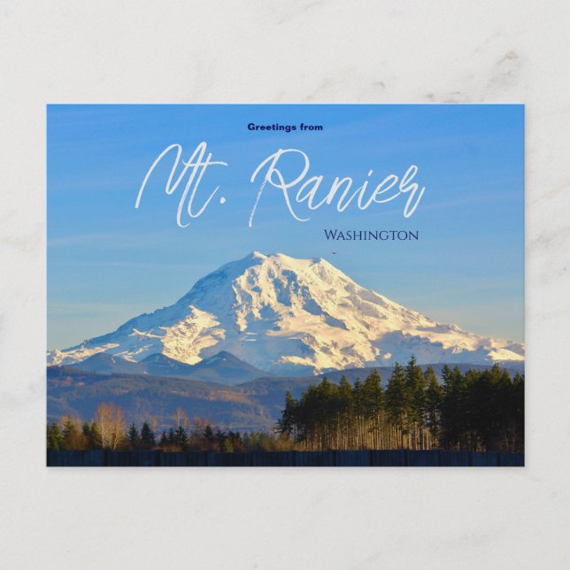 Greetings from Mt. Ranier Washington Postcard (Front)