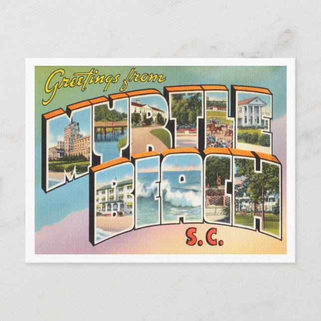 Greetings from Myrtle Beach, South Carolina Travel Postcard (Front)