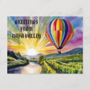 Greetings from Napa Valley Travel Edit Text Photo  Postcard