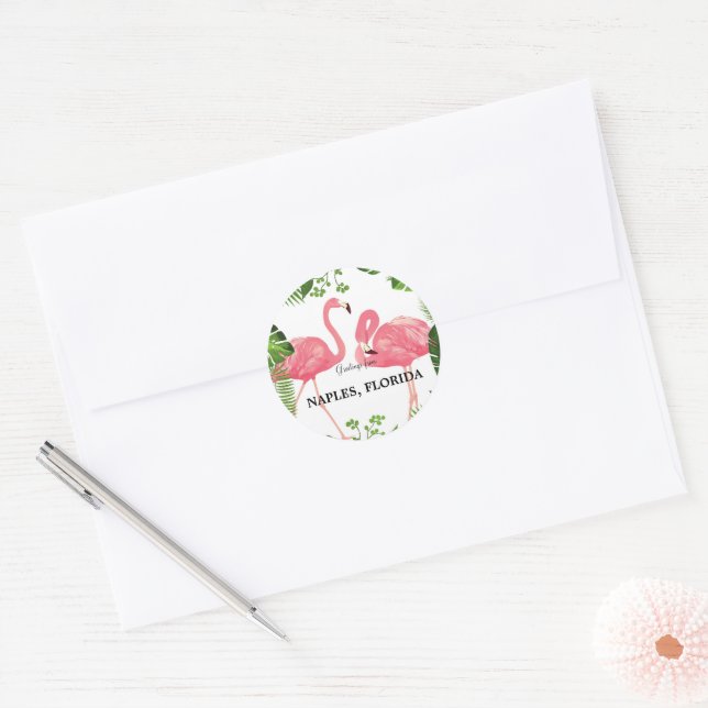 Greetings from Naples, Florida Classic Round Sticker (Envelope)