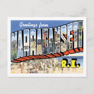 Greetings From Narragansett Rhode Island US City Postcard