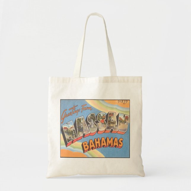 Greetings From Nassau Bahamas Tote Bag (Front)