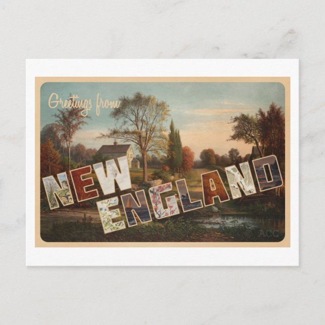 Greetings from New England Postcard (Front)