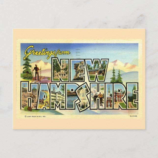 Greetings From New Hampshire Postcard (Front)