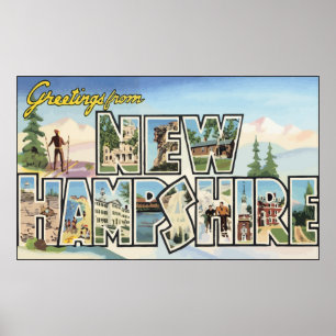 Greetings From New Hampshire, Vintage Poster
